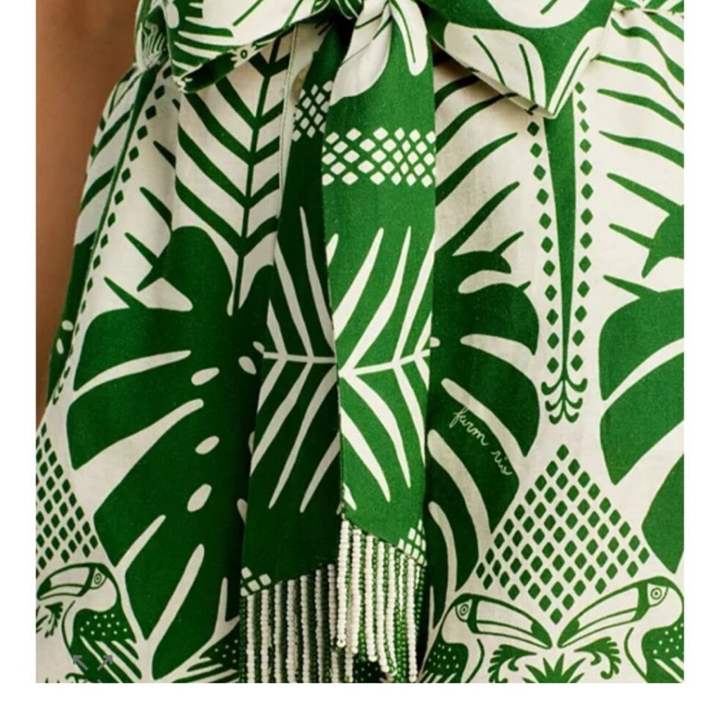 FARM Rio Green and White Tropical Jumpsuit - Picture 3 of 6